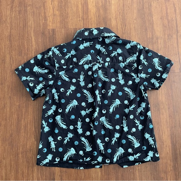 Coraline Hot Topic Shirt Womens Juniors Small Button Short Sleeve Ghost Children - Picture 3 of 12